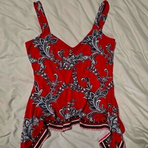 Floral Red Women's Top